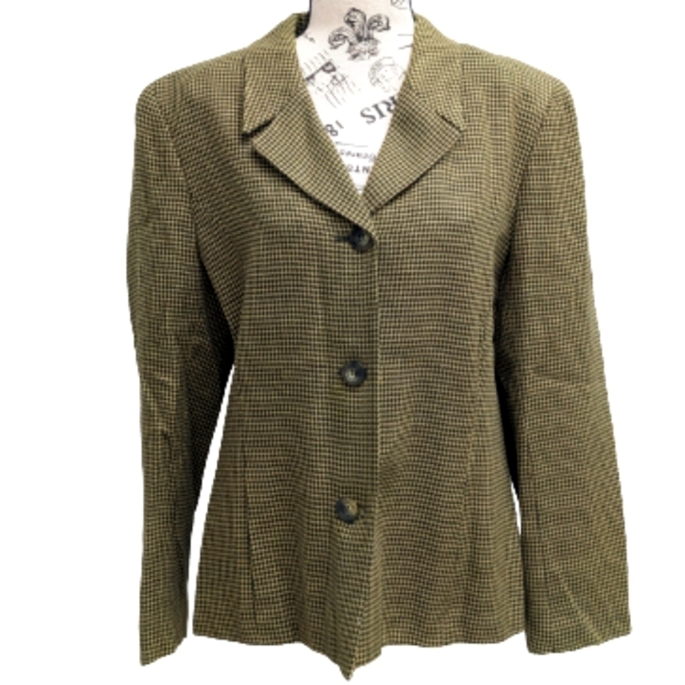 Jones Studio vintage women's green single breasted blazer size 12